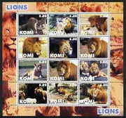 Komi Republic 2004 Lions perf sheetlet containing set of 12 values unmounted mint