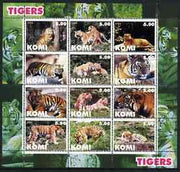 Komi Republic 2004 Tigers perf sheetlet containing set of 12 values unmounted mint