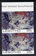 Lesotho 1983 Baboons (Rock Paintings) 25s value imperf pair unmounted mint (SG 541)