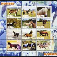Komi Republic 2004 Horses perf sheetlet containing set of 12 values unmounted mint