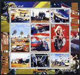 Touva 2004 Motorcycles - Harley Fine Art perf sheetlet #1 containing set of 12 values unmounted mint