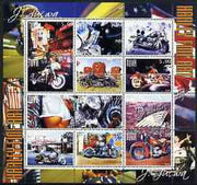 Touva 2004 Motorcycles - Harley Fine Art perf sheetlet #2 containing set of 12 values unmounted mint