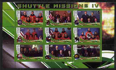 Malawi 2010 Space Shuttle Missions #04 perf sheetlet containing 9 values unmounted mint
