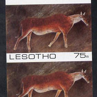 Lesotho 1983 Eland (Rock Paintings) 75s value imperf pair unmounted mint (SG 543)