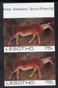 Lesotho 1983 Eland (Rock Paintings) 75s value imperf pair unmounted mint (SG 543)