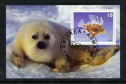 Eritrea 2001 Fish & Seal imperf souvenir sheet (with Rotary Logo) fine cto used