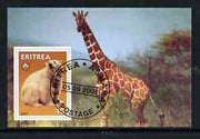 Eritrea 2001 Bear & Giraffe imperf souvenir sheet (with Scout Logo) fine cto used
