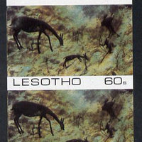 Lesotho 1983 Hunters attacking Reedbuck (Rock Paintings) 60s value imperf pair unmounted mint (SG 542)