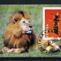 Eritrea 2001 Wasp & Lion imperf souvenir sheet (with Scout Logo) fine cto used