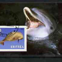 Eritrea 2001 Manatee & Dolphin imperf souvenir sheet (with Scout Logo) fine cto used