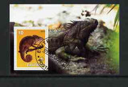 Eritrea 2001 Chameleon & Frilled Dragon imperf souvenir sheet (with Scout Logo) fine cto used