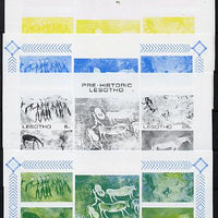Lesotho 1983 Rock Paintings m/sheet the set of 5 imperf progressive proofs comprising the 4 individual colours plus blue & Yellow composite, unmounted mint and extremely rare (as SG MS 544)