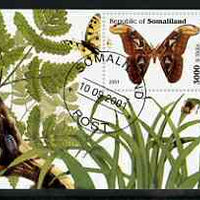 Somaliland 2001 Butterflies imperf souvenir sheet cto used