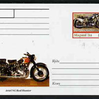 Marij El Republic 1999 Motorcycles postal stationery card No.03 from a series of 16 showing Douglas 90+ & Ariel NG, unused and pristine