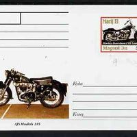 Marij El Republic 1999 Motorcycles postal stationery card No.09 from a series of 16 showing Harley & AJS, unused and pristine