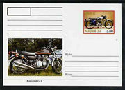 Marij El Republic 1999 Motorcycles postal stationery card No.10 from a series of 16 showing AJS & Kawasaki, unused and pristine