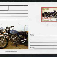 Marij El Republic 1999 Motorcycles postal stationery card No.11 from a series of 16 showing Douglas & Benelli, unused and pristine