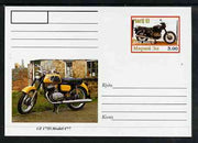 Marij El Republic 1999 Motorcycles postal stationery card No.12 from a series of 16 showing BMW & CZ, unused and pristine