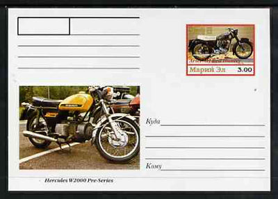 Marij El Republic 1999 Motorcycles postal stationery card No.14 from a series of 16 showing Ariel & Hercules, unused and pristine