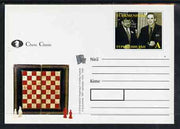 Turkmenistan 1999 Chess Classic postal stationery card No.4 from a series of 6 showing Two players, unused and pristine