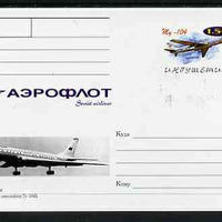 Ingushetia Republic 1999 Aeroflot Soviet Airlines postal stationery card No.03 from a series of 16 showing My-104, unused and pristine