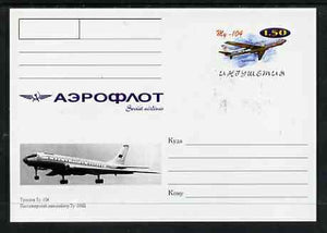 Ingushetia Republic 1999 Aeroflot Soviet Airlines postal stationery card No.03 from a series of 16 showing My-104, unused and pristine