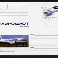 Ingushetia Republic 1999 Aeroflot Soviet Airlines postal stationery card No.05 from a series of 16 showing Ur-14, unused and pristine