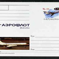 Ingushetia Republic 1999 Aeroflot Soviet Airlines postal stationery card No.06 from a series of 16 showing My-134, unused and pristine