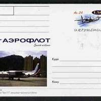 Ingushetia Republic 1999 Aeroflot Soviet Airlines postal stationery card No.07 from a series of 16 showing Ah-24, unused and pristine
