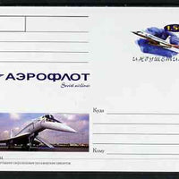 Ingushetia Republic 1999 Aeroflot Soviet Airlines postal stationery card No.08 from a series of 16 showing Ty-144, unused and pristine