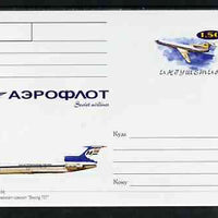 Ingushetia Republic 1999 Aeroflot Soviet Airlines postal stationery card No.10 from a series of 16 showing Ty-154, unused and pristine
