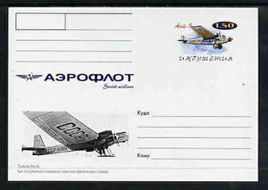 Ingushetia Republic 1999 Aeroflot Soviet Airlines postal stationery card No.16 from a series of 16 showing Aht-6, unused and pristine