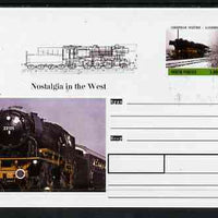 North Ossetia Republic 1999 Steam Locomotives #1 postal stationery card unused and pristine