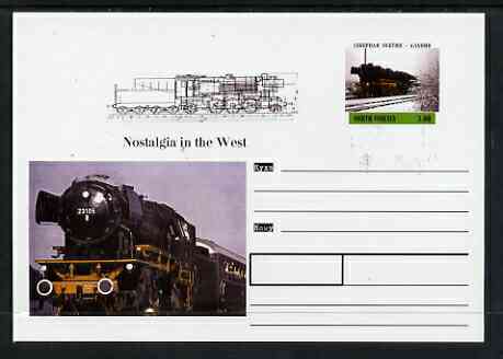 North Ossetia Republic 1999 Steam Locomotives #1 postal stationery card unused and pristine