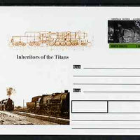 North Ossetia Republic 1999 Steam Locomotives #2 postal stationery card unused and pristine