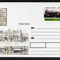 North Ossetia Republic 1999 Steam Locomotives #4 postal stationery card unused and pristine