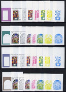 Nauru 1975 Stained Glass Windows Christmas set of 4 each x 8 imperf progressive proofs comprising the five individual colours plus three combination composites, scarce (32 proofs)