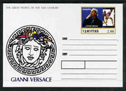 Udmurtia Republic 1999 Great People of the 20th Century #3 postal stationery card unused and pristine showing Gianni Versace