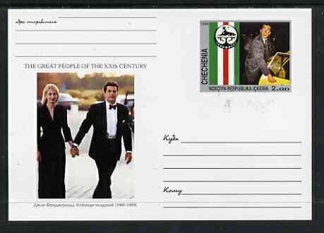 Chechenia 1999 Great People of the 20th Century #1 postal stationery card unused and pristine showing John Kennedy Jr