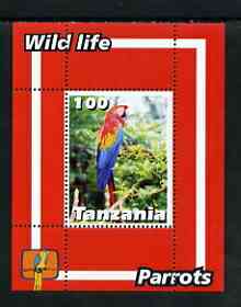 Tanzania 2003 Wild Life - Parrots perf souvenir sheet unmounted mint
