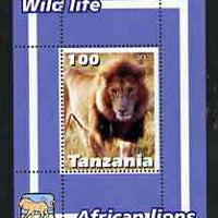 Tanzania 2003 Wild Life - Lions perf souvenir sheet unmounted mint