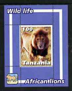 Tanzania 2003 Wild Life - Lions perf souvenir sheet unmounted mint