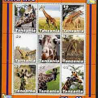 Tanzania 2003 Wild Life - Giraffes perf sheetlet containing set of 9 values unmounted mint