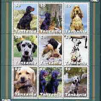 Tanzania 2003 Pets - Dogs perf sheetlet containing set of 9 values unmounted mint