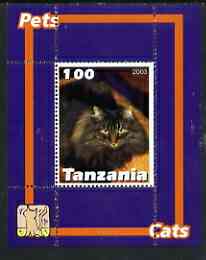 Tanzania 2003 Pets - Cats perf souvenir sheet unmounted mint