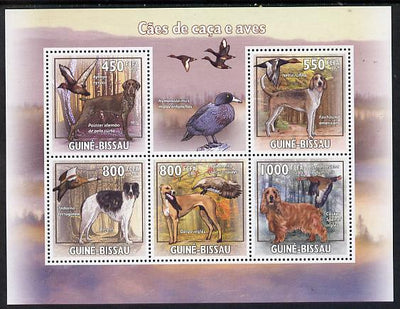 Guinea - Bissau 2009 Hunting Dogs & Birds perf sheetlet containing 5 values unmounted mint