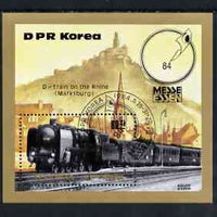 North Korea 1984 Essen Stamp fair - Railway Locomotives perf,m/sheet cto used SG MS N2399