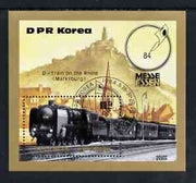 North Korea 1984 Essen Stamp fair - Railway Locomotives perf,m/sheet cto used SG MS N2399