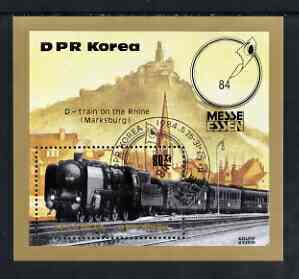 North Korea 1984 Essen Stamp fair - Railway Locomotives perf,m/sheet cto used SG MS N2399