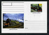 Kabardino-Balkaria Republic 1999 Steam Locomotives of the World #05 postal stationery card unused and pristine showing A 242 Class 4-8-4 of RENFE and LNER Class A3 Pacific